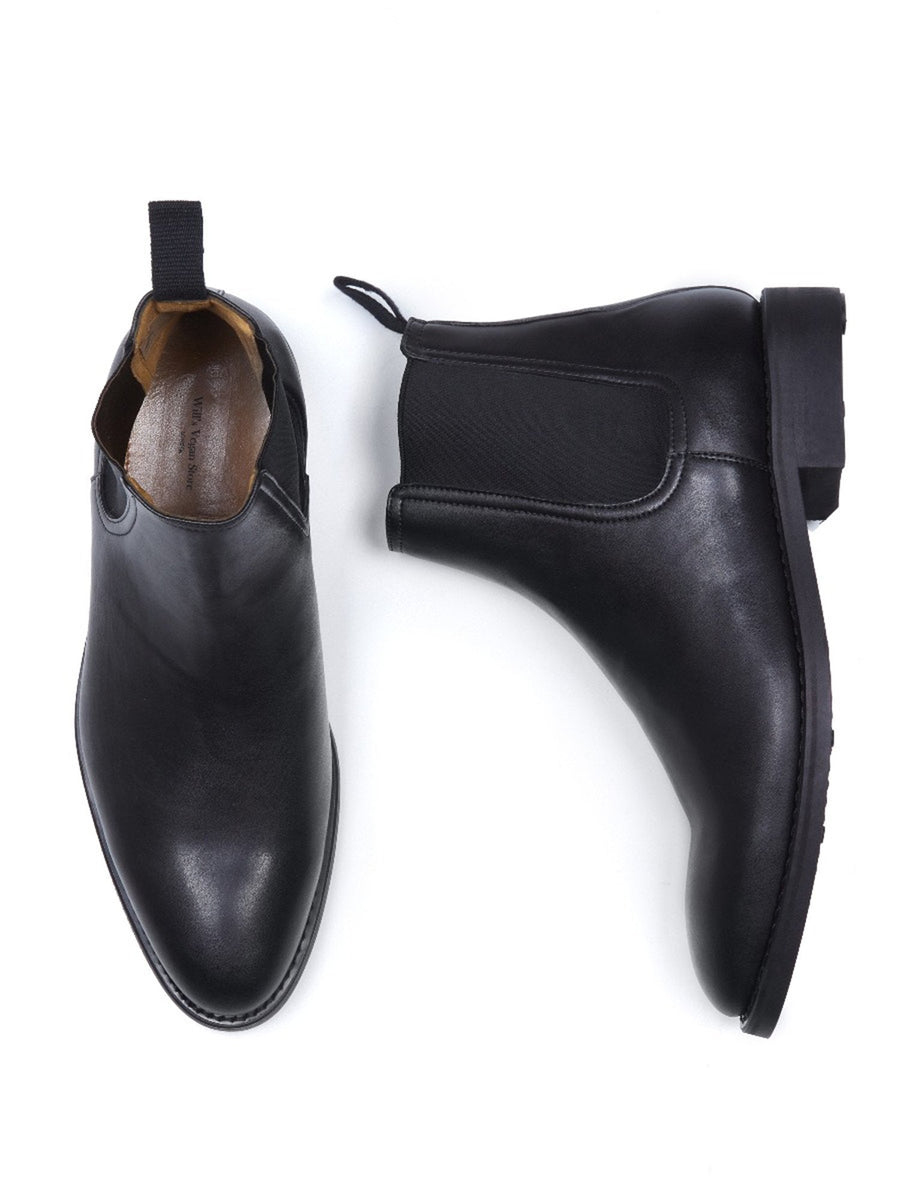 Men s Goodyear Welt Chelsea Boots by Will s Vegan Shoes Black Dark B The Vegan Life