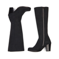 Women's Heeled Knee High Boots by Will's Vegan Shoes (Black, Dark Brown)