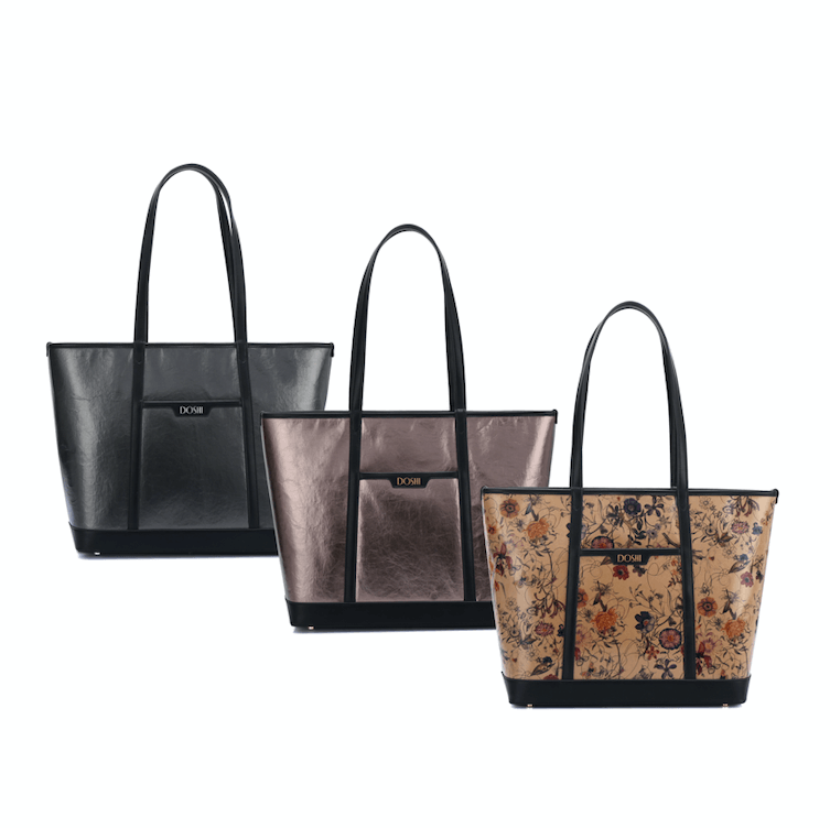 The Standard : Large Floral Kraft Paper Vegan Leather Tote