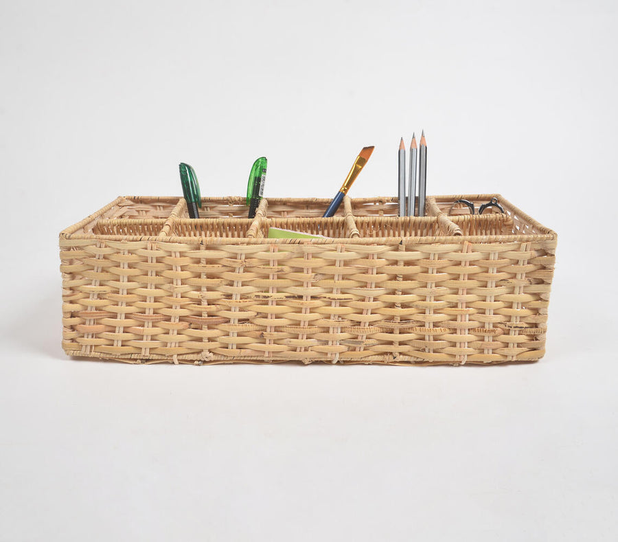 Handwoven Cane Eco-Friendly Table Organiser