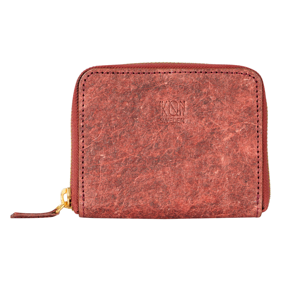 Coconut Leather Zip Pouch - Wine Red