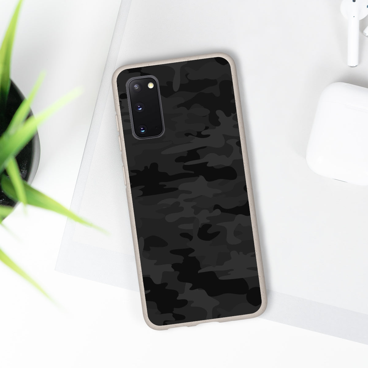 Eco Friendly Biodegradable Phone Case Black Camo