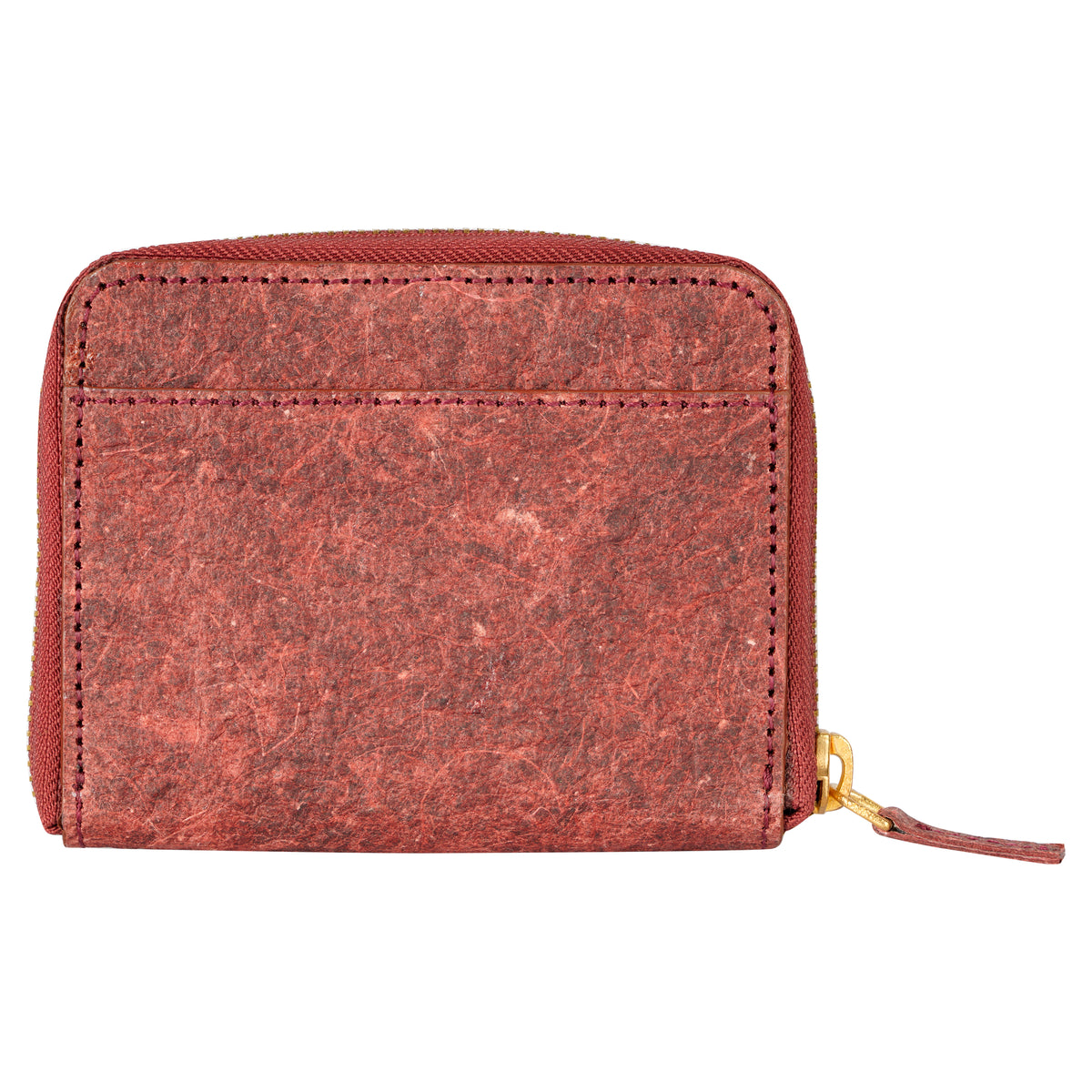 Coconut Leather Zip Pouch - Wine Red