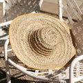 Yellow Balinese Pecatu Wide Round Straw Hat - The Vegan Life