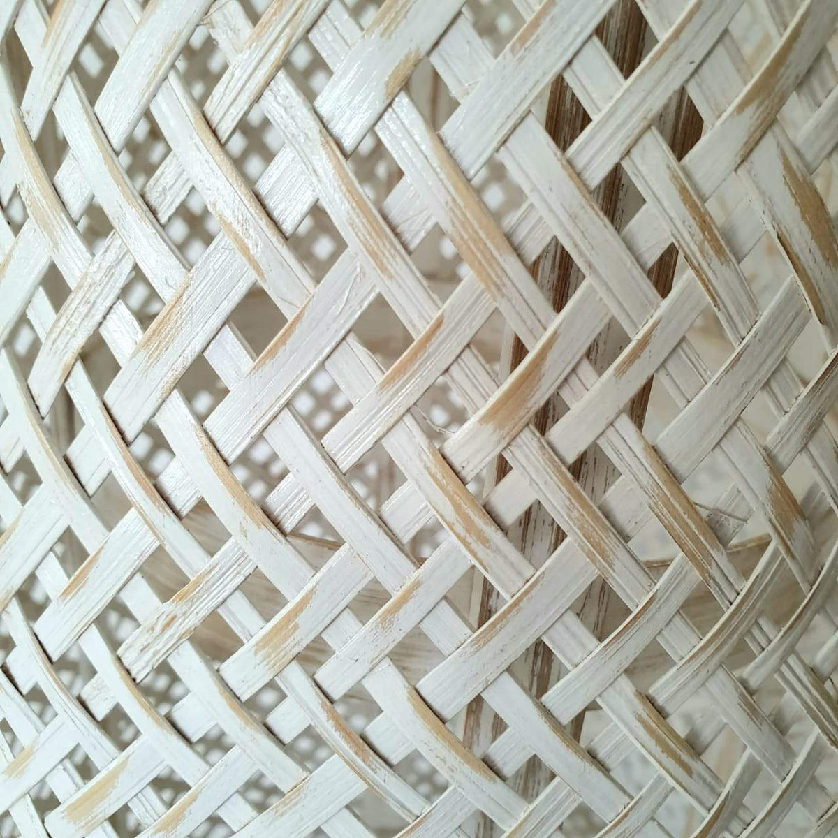 Bamboo Lamp Shade in White