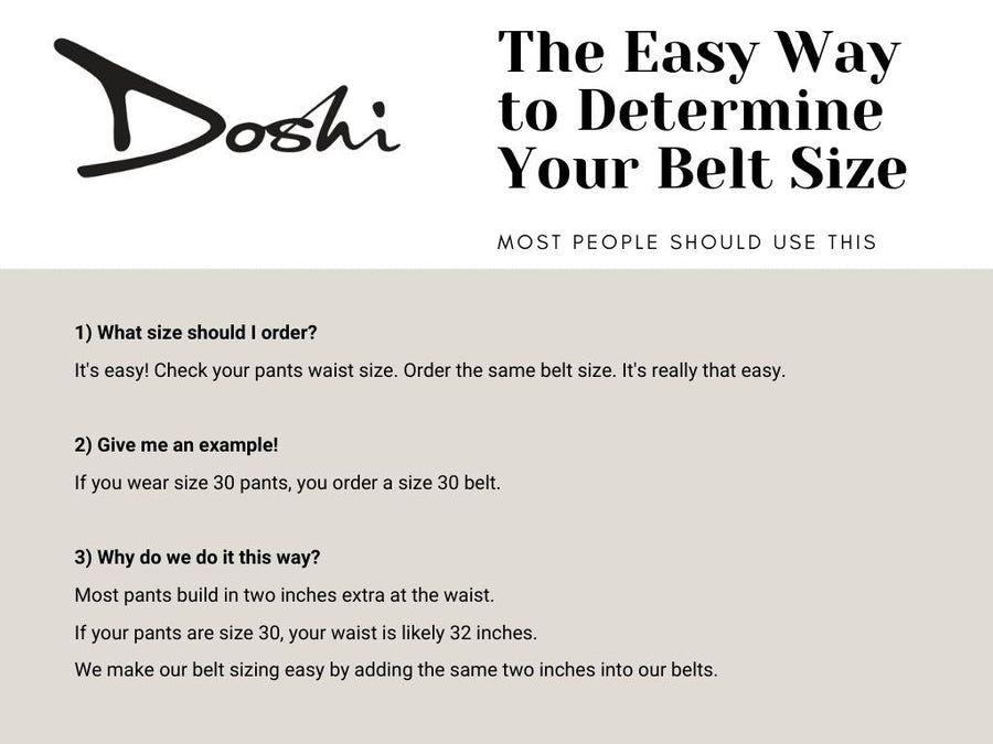 Auto Doshi Vegan Belt (Blue all sizes, Black sizes 30-36 only)