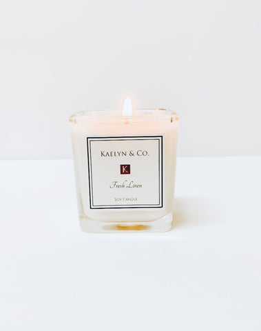 Fresh Linen Small Cube Soy Candle