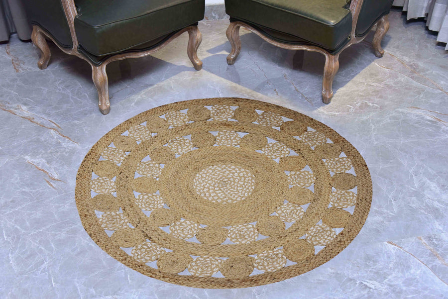 Mosaic Braided Jute Rug