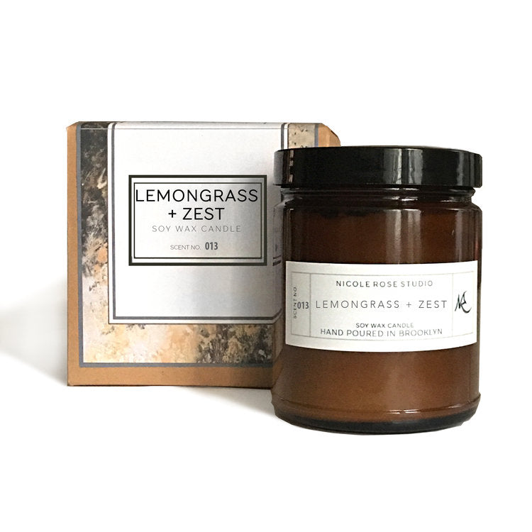 Lemongrass + Zest Aromatherapy Soy Wax Candle
