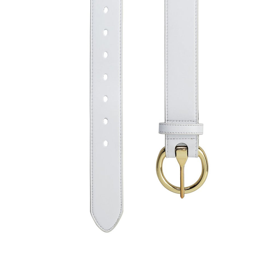 Women's Gold Ring Belt - White (Only Size 34 & 37 Left)