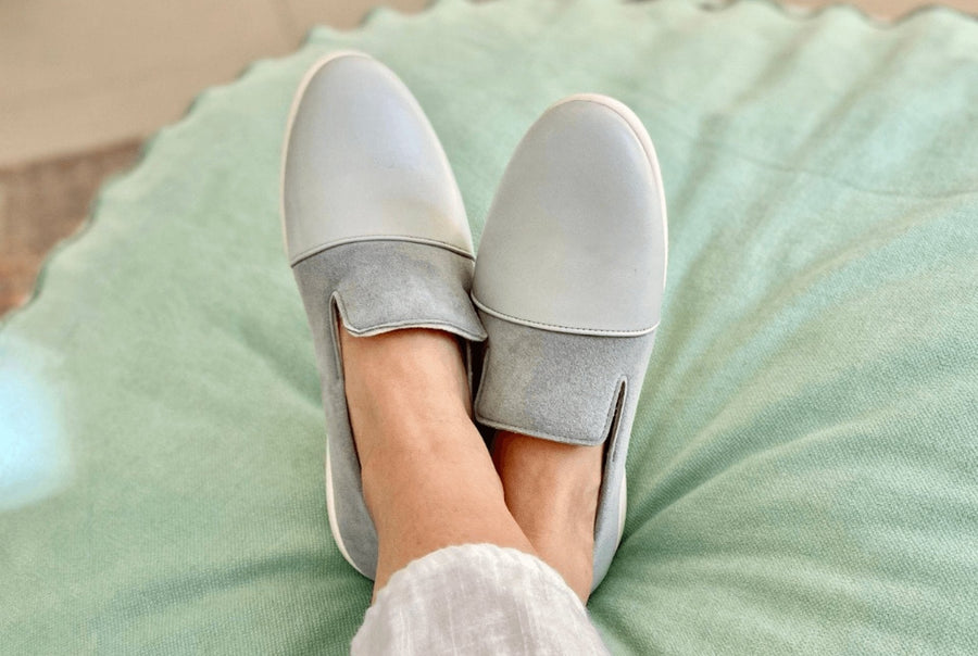 Blue / Grey Loafers - Dooeys - Women's House Shoes