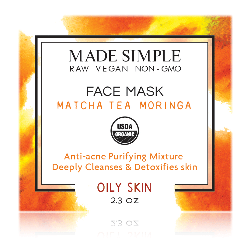 Certified Organic Matcha Tea Moringa Face Mask