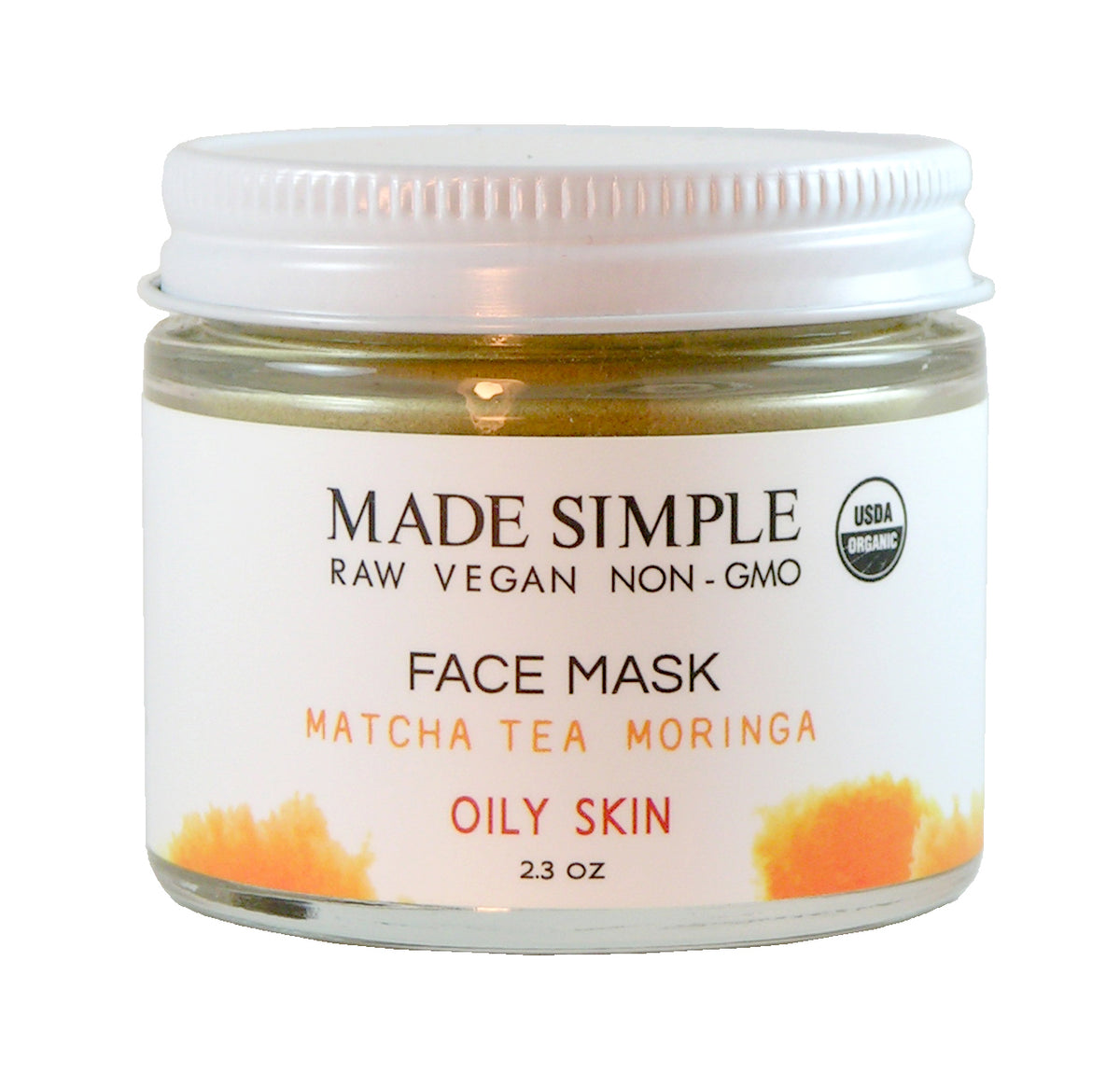 Certified Organic Matcha Tea Moringa Face Mask