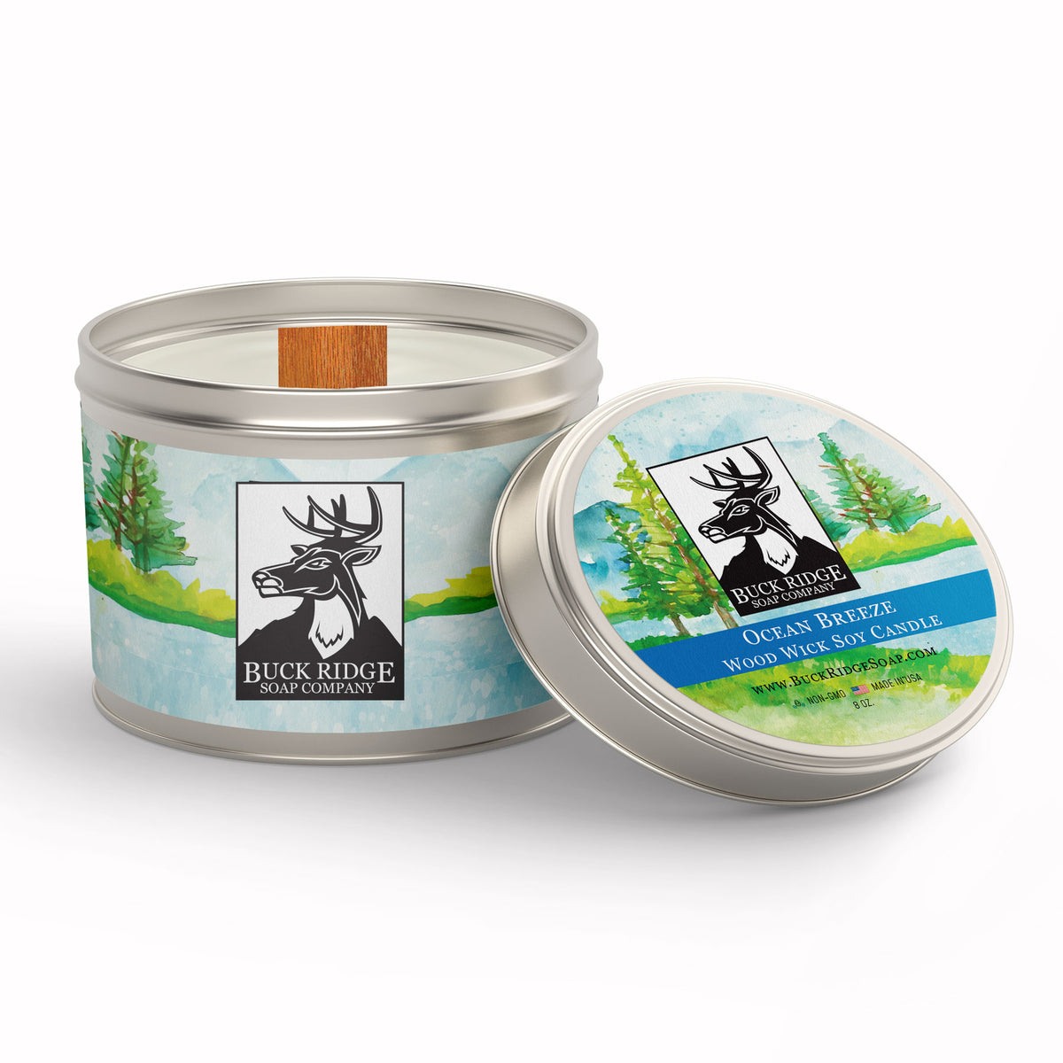 Ocean Breeze Sustainable Wood Wick Soy Candle