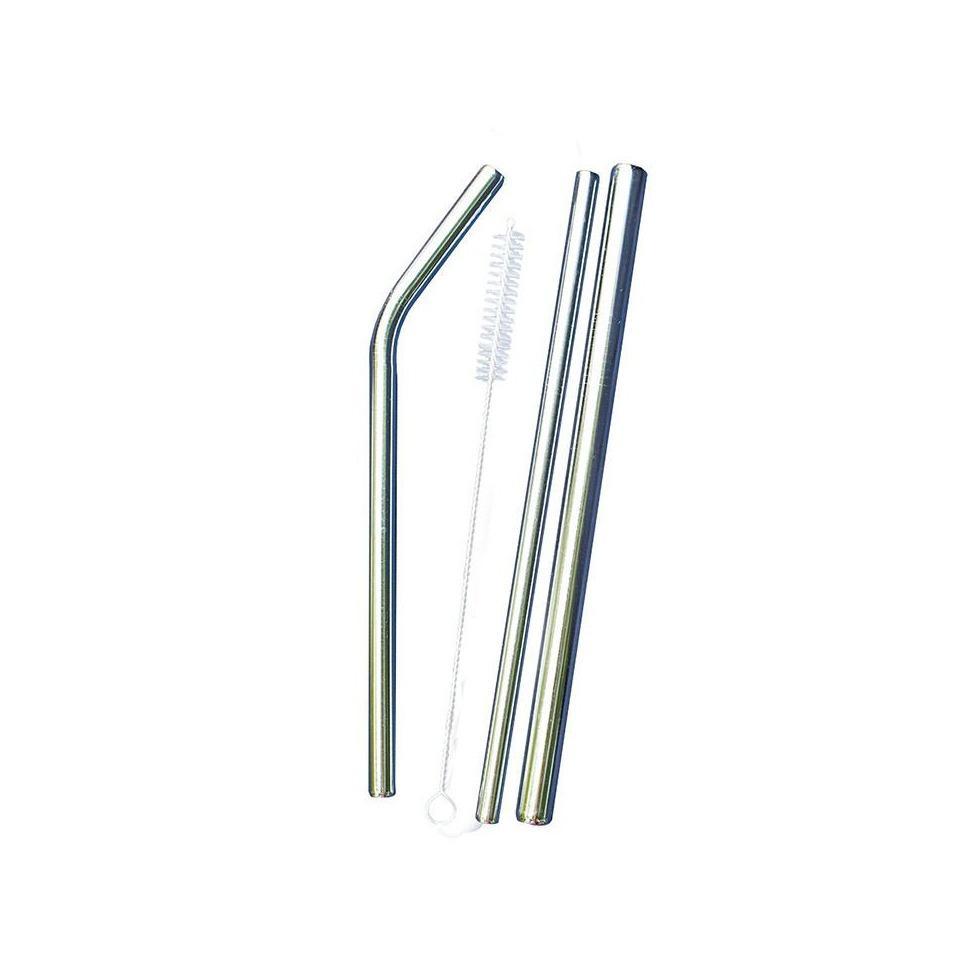 Stainless Steel Straws Bent - Set of 3